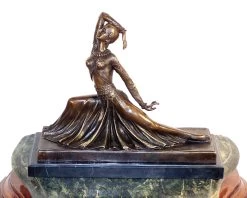 Art Deco Bronze Dancer, Signed Chiparus On Marblebase