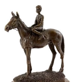 Bronze Figure - Jockey / Bronze Horse - Sign. Milo -Salvador Dali Shop 620 559300b908784a