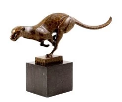 Animal Sculpture - Cheetah - High-grade Bronze - Sign. Milo