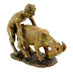 Faun With Goat - Vienna Bronze - Bergmann Stamp, 2-piece