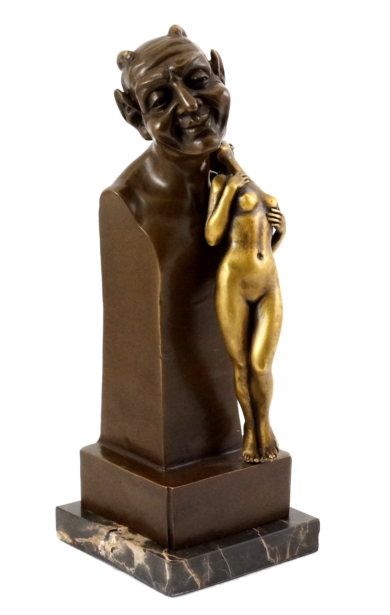 Devil Bust With Virgin - Vienna Bronze - Bergmann Stamp 2 Devil Bust With Virgin - Vienna Bronze - Bergmann Stamp - Image 2