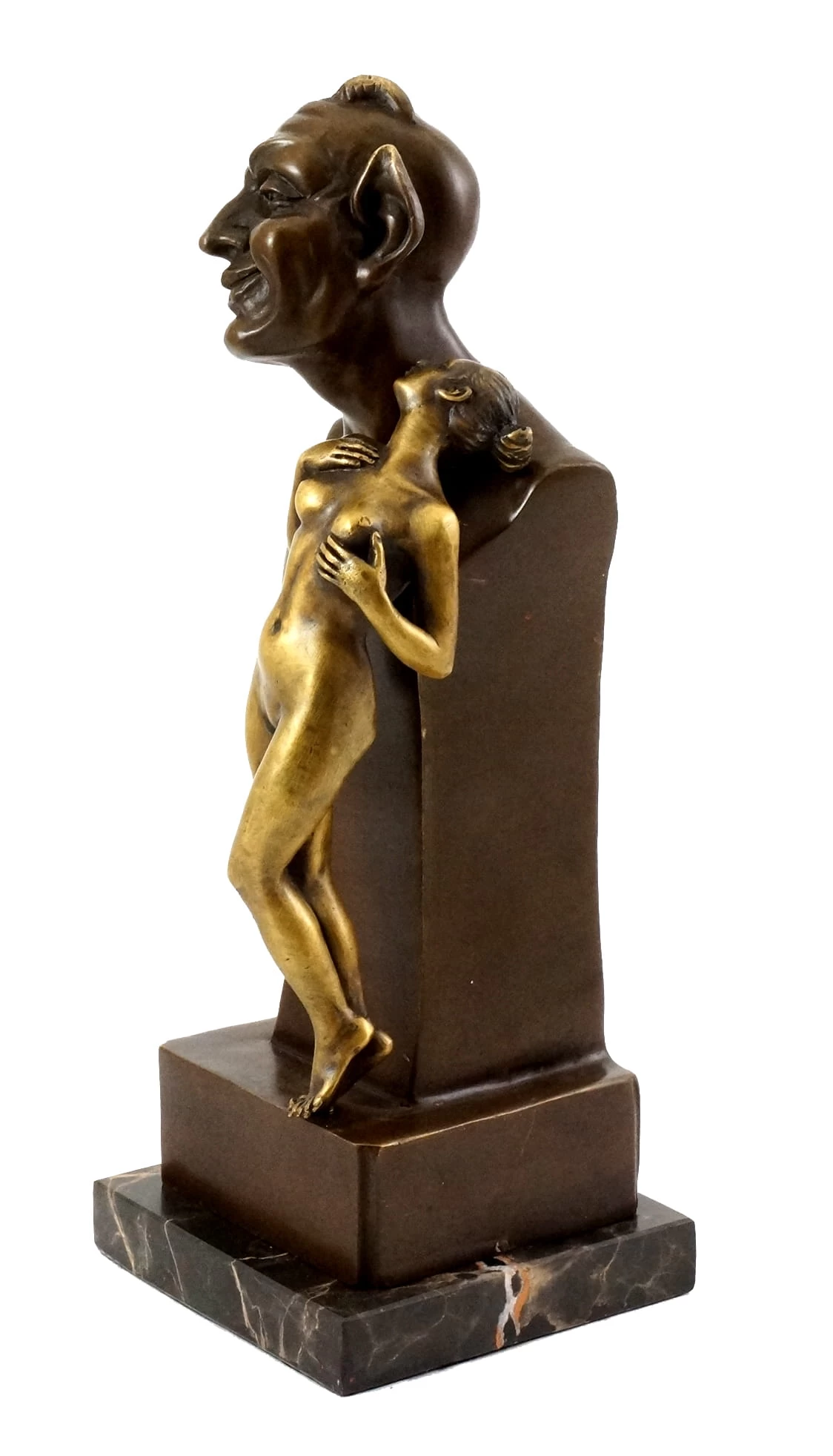 Devil Bust With Virgin - Vienna Bronze - Bergmann Stamp 4 Devil Bust With Virgin - Vienna Bronze - Bergmann Stamp - Image 4