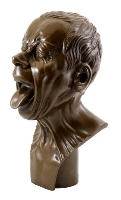 Bronze Head With A Stretched Out Tongue - F. X. Messerschmidt