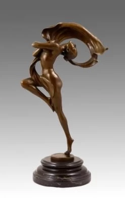 Beautiful Art Nouveau Nude Bronze Dancer From F. Pompon
