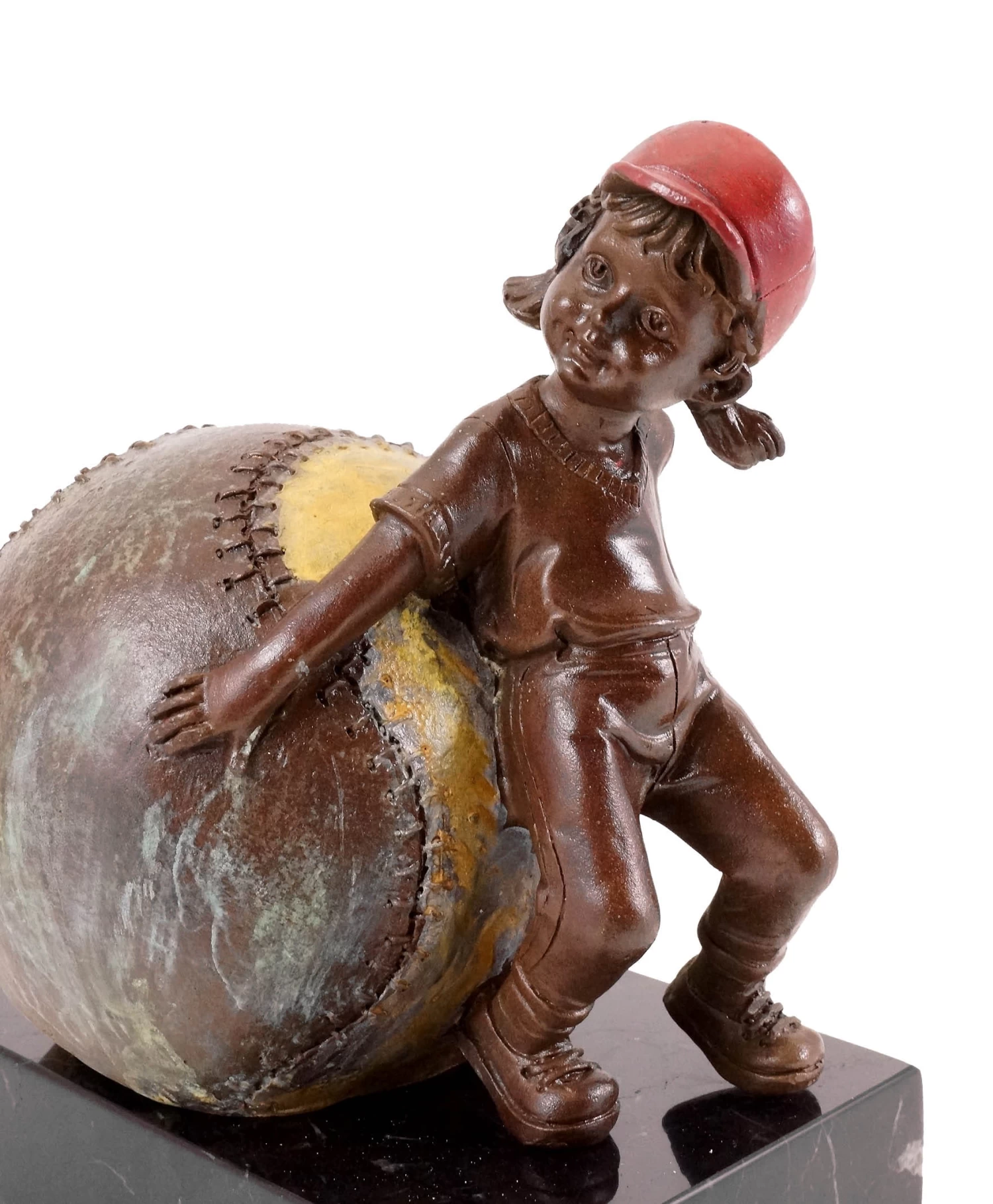 Bronze Figure - Girl With Baseball - Sign. Martin Klein 4 Bronze Figure - Girl With Baseball - Sign. Martin Klein - Image 4