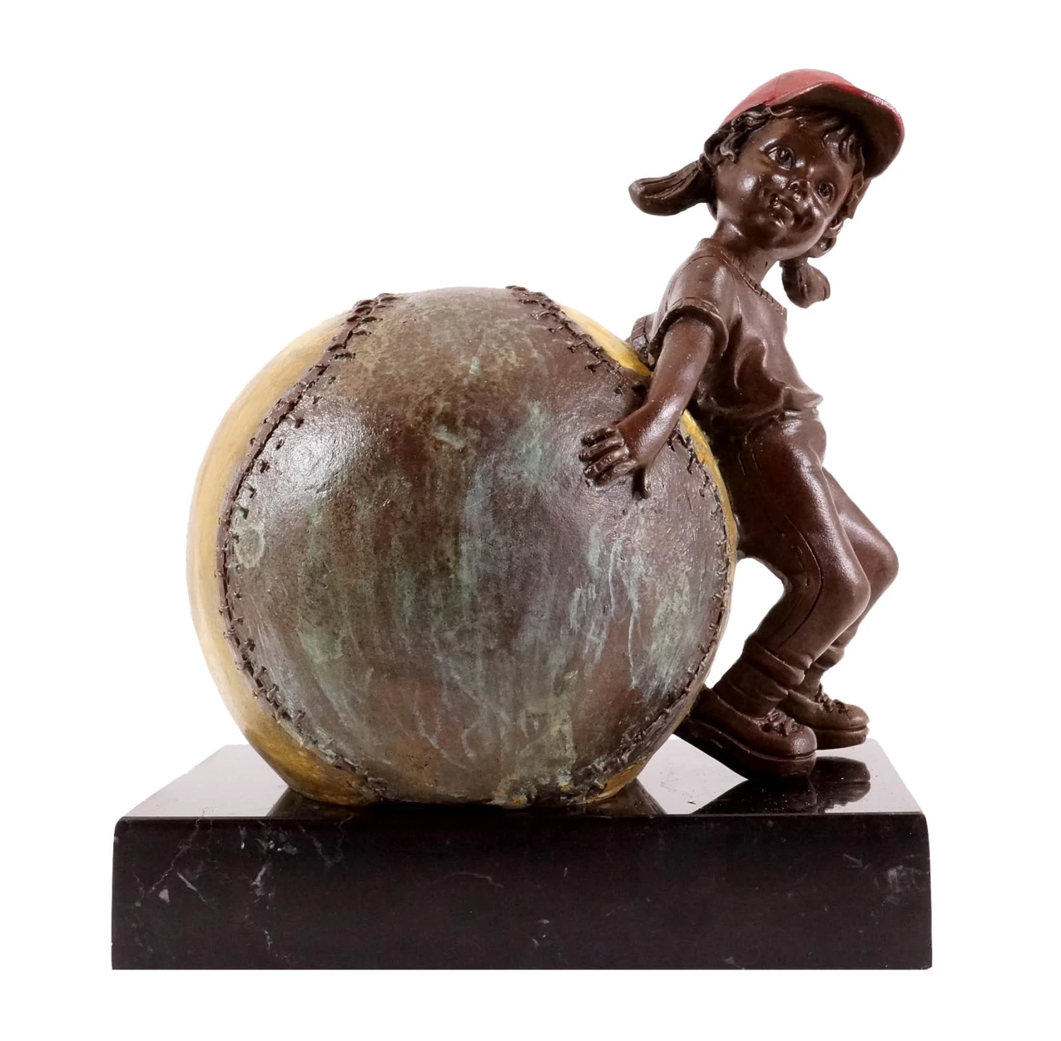 Bronze Figure - Girl With Baseball - Sign. Martin Klein 6 Bronze Figure - Girl With Baseball - Sign. Martin Klein - Image 6