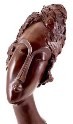 Bronze Sculpture - Woman's Head - Sign. Amedeo Modigliani