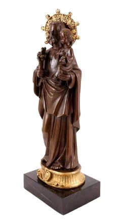 Bronze Figure - Joseph Holding The Jesus-child - A. A. Weinman