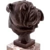 Head Of A French Bulldog - Animal Sculpture - Real Bronze