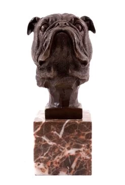 Head Of A French Bulldog - Animal Sculpture - Real Bronze -Salvador Dali Shop 648 7