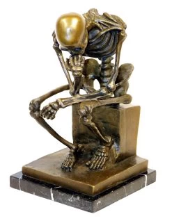 Modern Art Bronze On Marble -Skeleton (The Thinker) After Rodin -Salvador Dali Shop 65 659300acc2bf4a