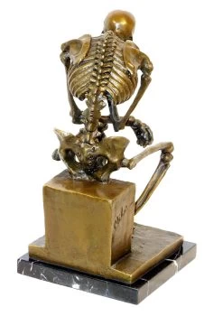 Modern Art Bronze On Marble -Skeleton (The Thinker) After Rodin -Salvador Dali Shop 65 859300acc55fa1