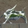 Chrome Bull - Sculpture - Bull Fight - By Martin Klein