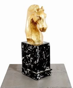 Golden Horse Head Made Of Fiberglass - Noble Ross - Martin Klein