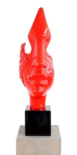 Fragment Of A Mask - Red Fiberglass - Martin Klein