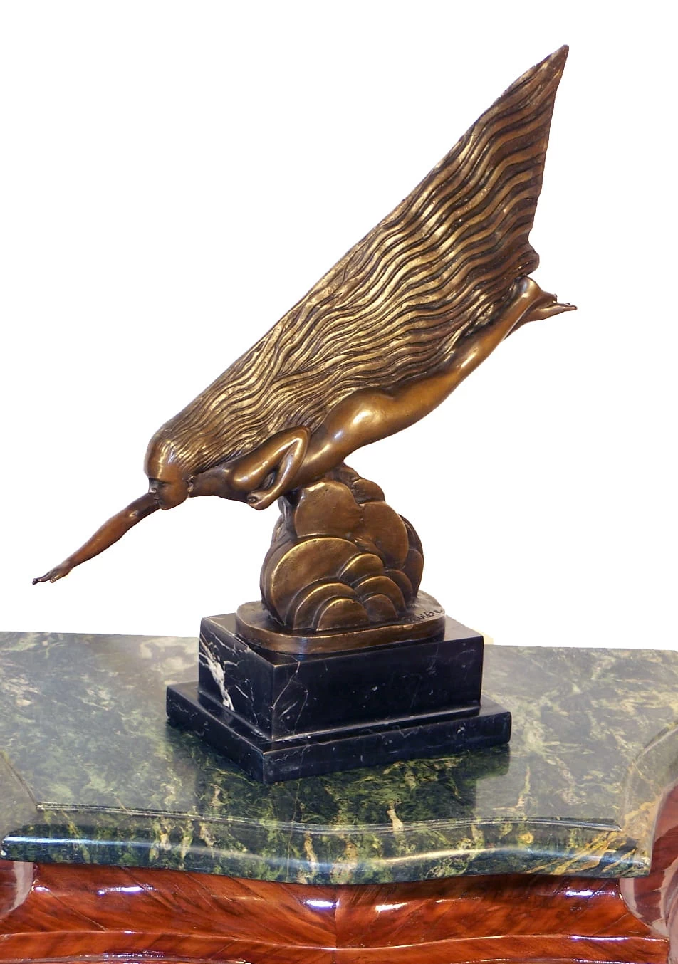 Art Deco Bronze (The Comet) On Marble Signed Guiraud Riviére 1 Art Deco Bronze (The Comet) On Marble Signed Guiraud Riviére
