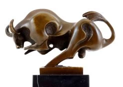 Cubist Bull In Miniature Format - Real Bronze - Milo