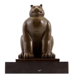Fernando Botero - Fat Cat - Bronze Sculpture - Signed