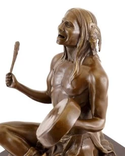Carl Kauba - Indian With Drum - Bronze Figure - Signed 10 Carl Kauba - Indian With Drum - Bronze Figure - Signed -Salvador Dali Shop 706 359300bd0245f4