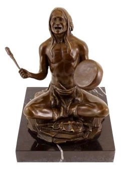 Carl Kauba - Indian With Drum - Bronze Figure - Signed 14 Carl Kauba - Indian With Drum - Bronze Figure - Signed -Salvador Dali Shop 706 7