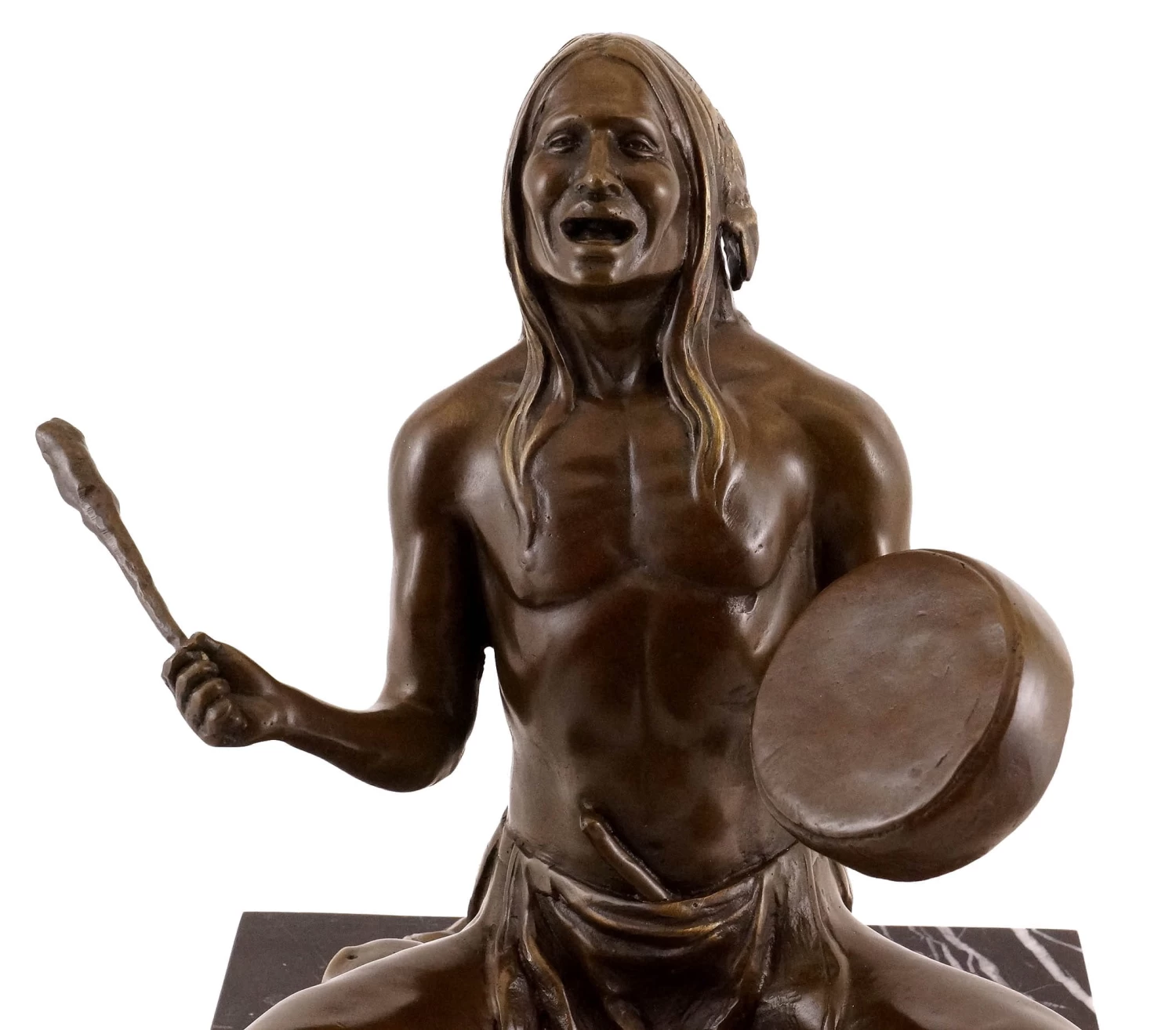 Carl Kauba - Indian With Drum - Bronze Figure - Signed 8 Carl Kauba - Indian With Drum - Bronze Figure - Signed - Image 8