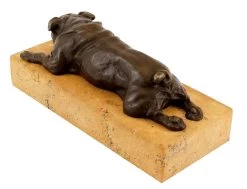 British Bulldog On A Yellow Natural Stone Base - Bronze Figure -Salvador Dali Shop 707 459300bd0e398b