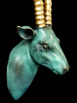 Gazelle - Patinated Animal Figure With Golden Horns - M. Klein -Salvador Dali Shop 708 359300bd17b636