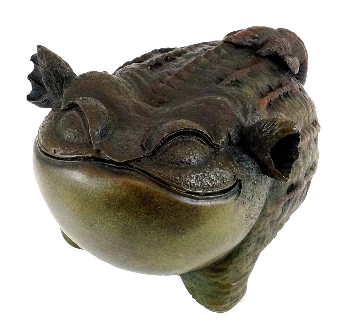 Funny Chinese Bronze Sculpture Frog - Toad - Signed By Milo 4 Funny Chinese Bronze Sculpture Frog - Toad - Signed By Milo - Image 4