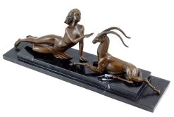 Female Nude With Gazelle - Art Deco Bronze - Marcel Bouraine -Salvador Dali Shop 712 559300bd492a68