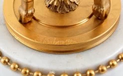 Fabergé Egg - White Marble/Bronze With Gold Leaf, Peter Fabergé