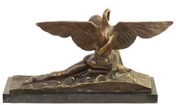 Art Deco Bronze Statue - Leda And Swan - A. Gennarelli -Salvador Dali Shop 72 259300a2d433dc