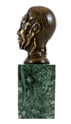 Bronze Figure - Head With Relief-like Female Nudes - M. Klein -Salvador Dali Shop 757 459300bf5383ce