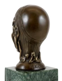 Bronze Figure - Head With Relief-like Female Nudes - M. Klein -Salvador Dali Shop 757 559300bf5583e6