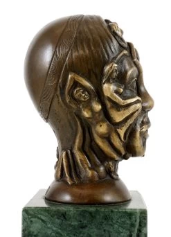 Bronze Figure - Head With Relief-like Female Nudes - M. Klein -Salvador Dali Shop 757 7