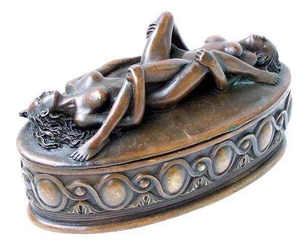 Erotic Bronze Tin - The Lesbian Couple, After Milo, Signed 1 Erotic Bronze Tin - The Lesbian Couple, After Milo, Signed
