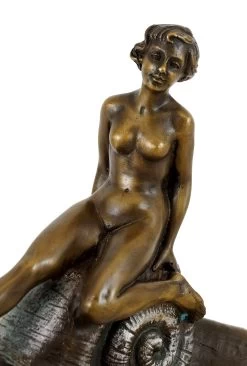 Vienna Bronze Figure On Marble Bowl - Female Nude On A Snail -Salvador Dali Shop 763 359300bf969212