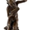 Bronze Figure - Dancing Satyr With Panpipe - Jules J. Labatut