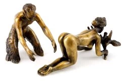 Bronze Figure - Faun Seduces A Maid - Bergmann-stamp - 2 Pieces -Salvador Dali Shop 766 559300bfb9e55f