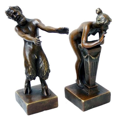 Erotic Vienna Bronze Couple, Satyr And Virgin, 2piece, Bergmann 3 Erotic Vienna Bronze Couple, Satyr And Virgin, 2piece, Bergmann - Image 3