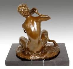 Art Deco Bronze Faun / Satyr/ Sitting Devil Plays A Panpipe. -Salvador Dali Shop 78 459300c1c59cc7