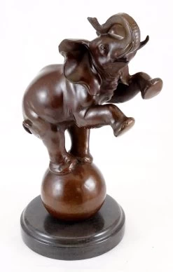 Bronze Animal Sculpture - Elephant On Ball - Sign. Bugatti -Salvador Dali Shop 823 8