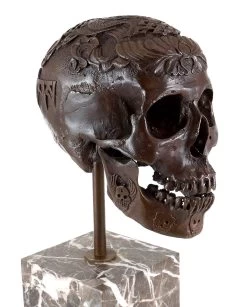 Contemporary Art - Bronze Ritual Skull - Stevens Signed