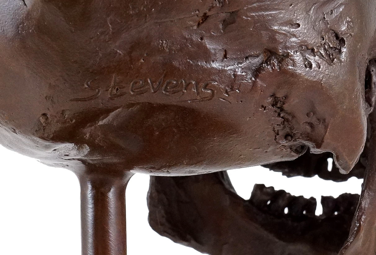Contemporary Art - Bronze Ritual Skull - Stevens Signed 7 Contemporary Art - Bronze Ritual Skull - Stevens Signed - Image 7