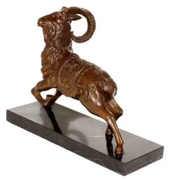 Bronze Figure - Ram / Goat On Marble Base - Stevens -Salvador Dali Shop 825 459300c1eafa1b
