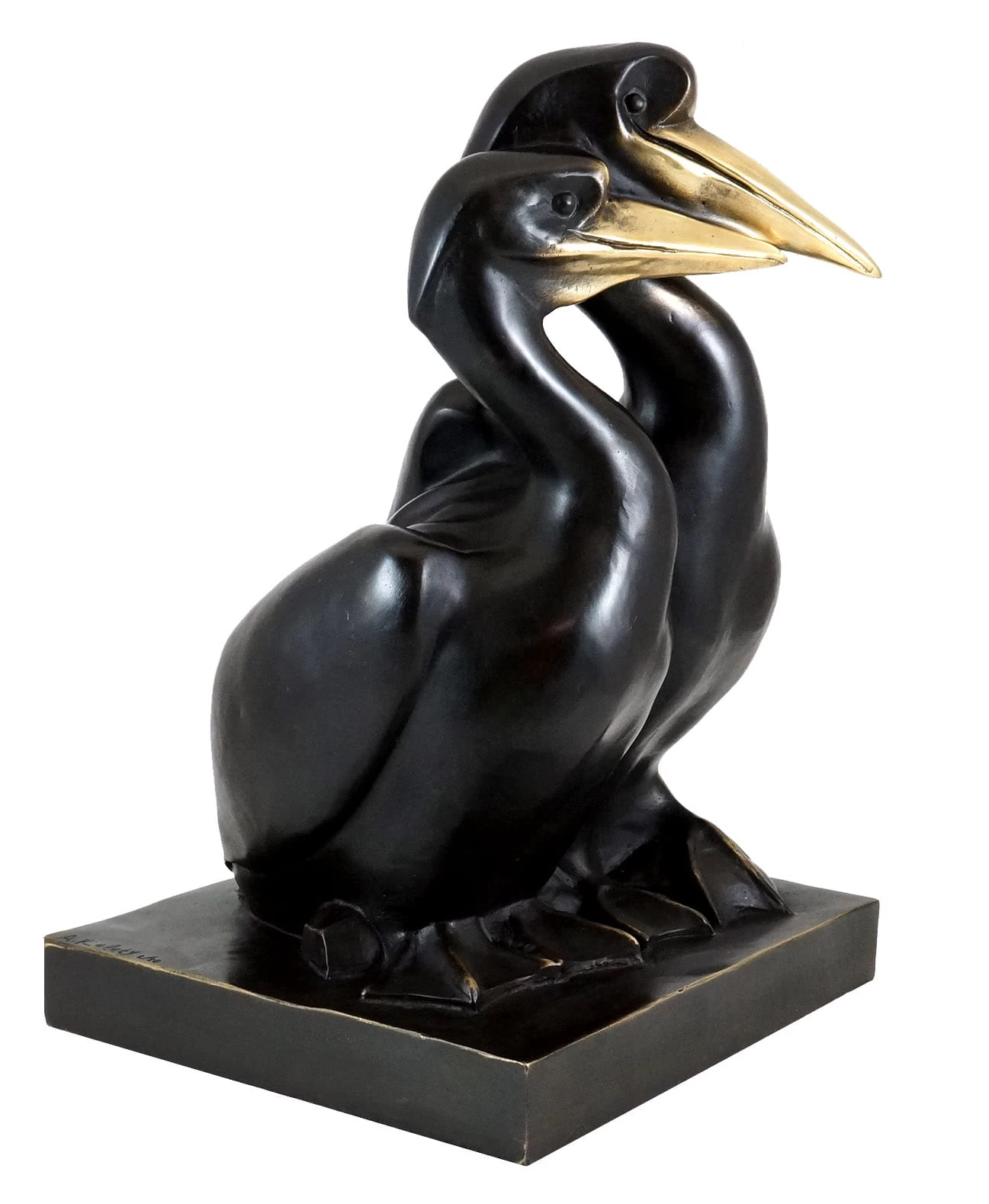 Art Deco Bronze Figurine - Two Pelicans - Alexandre Kelety 2 Art Deco Bronze Figurine - Two Pelicans - Alexandre Kelety - Image 2