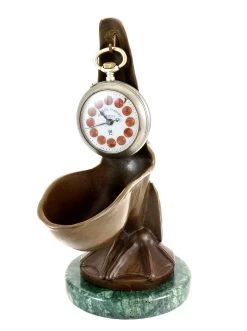 Art Deco Clock Stand - Pelican Model - Signed By Verler