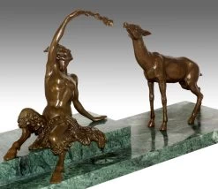 Vienna Bronze - Satyr Lures Deer - Signed Bouraine -Salvador Dali Shop 855 459300c32eff2a