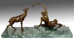 Vienna Bronze - Satyr Lures Deer - Signed Bouraine -Salvador Dali Shop 855 659300c332e329
