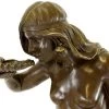 Girl Drinking From A Shell - Art Nouveau Bronze - E. McCartan