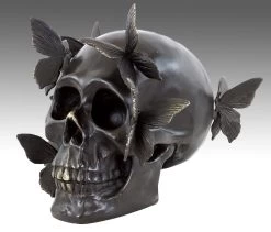 Bronze Skull With Butterflies - Signed Martin Klein -Salvador Dali Shop 871 759300c44978c7